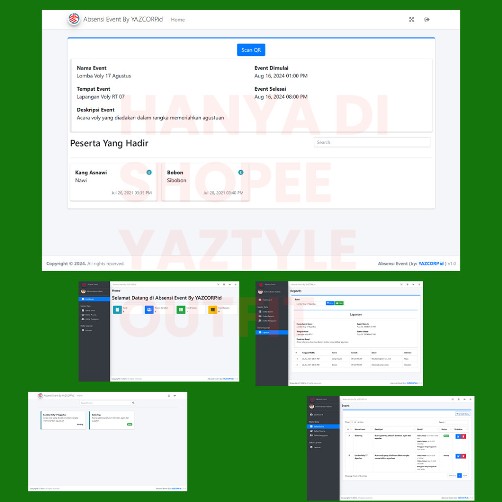 Aplikasi Absensi Event & Acara Source Code Software Absensi Event