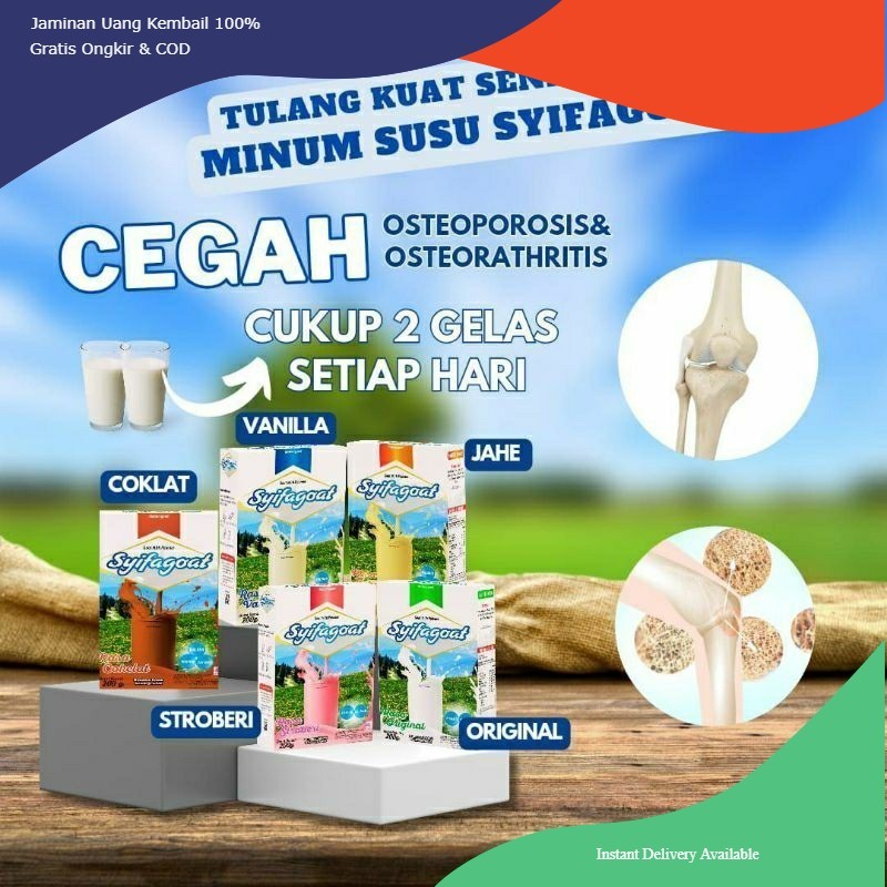 

Susu Kambing etawa syifagoat variant vanila jahe stroberi coklat original Ihtiar Sembuh Tangerang Herbal Protugin