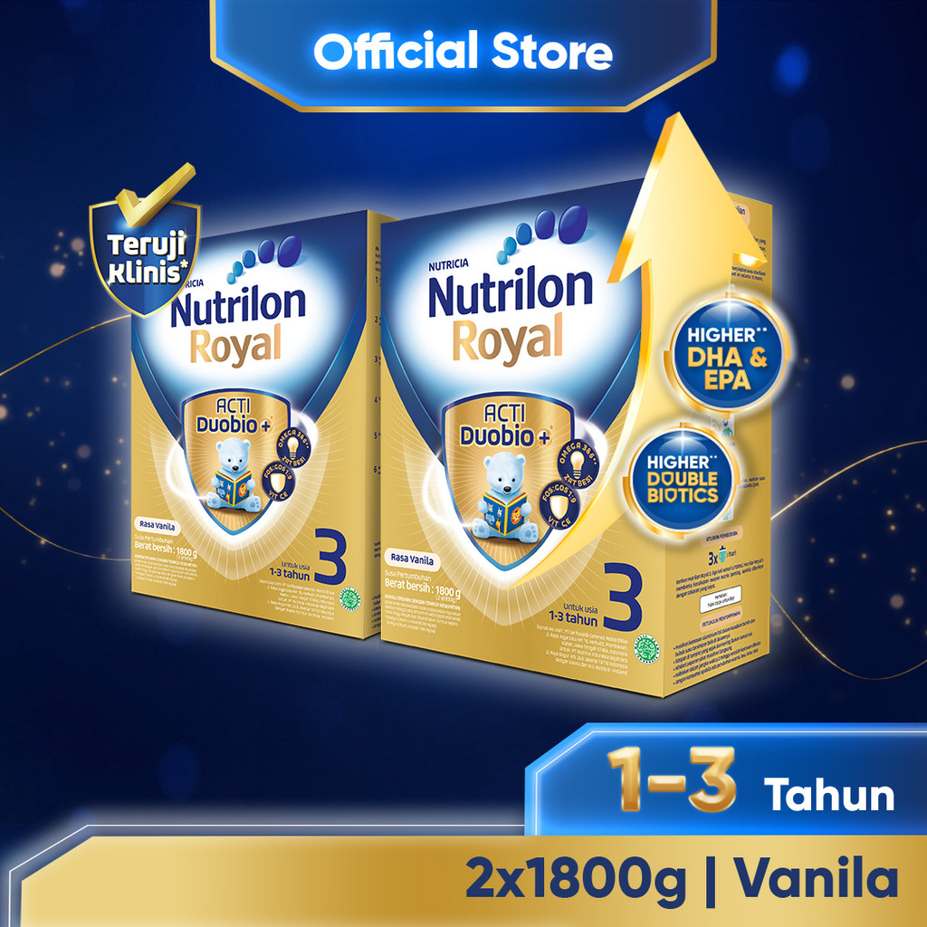 

Nutrilon Royal 3 Vanila Susu Pertumbuhan 1800 g x 2 Pcs