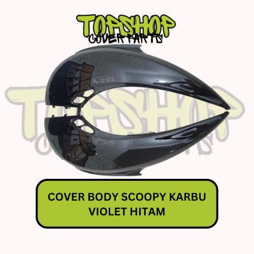 Win - Cover Body Bodi Set Scoopy Karbu Kyt Kiri Kanan Violet Hitam