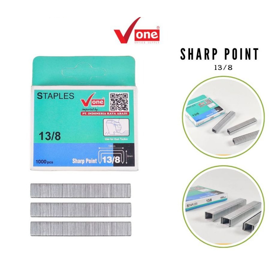 

ISI STAPLES 13/8 V One | Refill Jepretan Besar | Stapler Kecil Tebal Premium MERK V-ONE