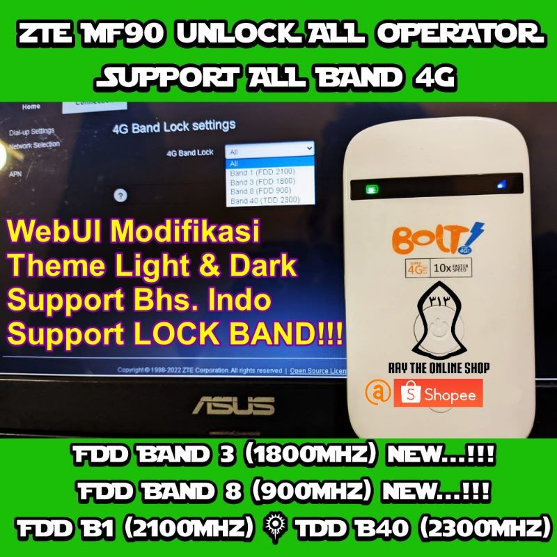 Modem WiFi BOLT MF90 MOD B3 UNLOCK All OPERATOR