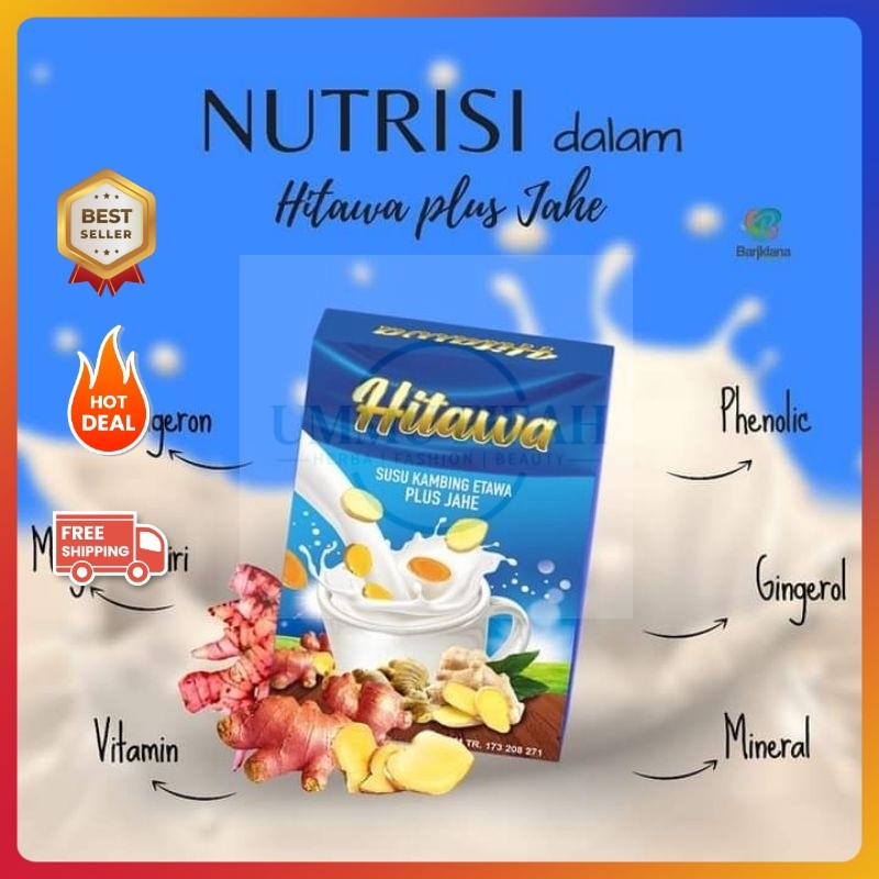 

HITAWA SUSU KAMBING PLUS JAHE / SUSU JAHE / SUSU KUNYIT / SUSU KAMBING ETAWA PLUS RIMPANG KUNYIT, JAHE MERAH, TEMULAWAK / SUSU KAMBING BARIKLANA TASIKMALAYA / DISTRIBUTOR HITAWA TASIKMLAYA / UMMU FIFAH STORE