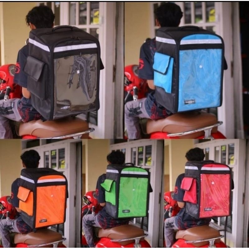 TPK Tas Grab. Tas Kirim Barang. Tas Delivery Anti air. Ransel Kurir Jumbo. Tas Motor -70Liter TAS PU