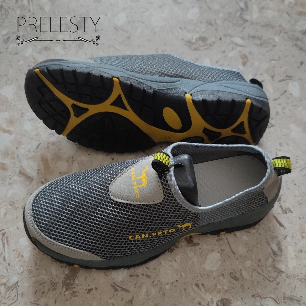 Promo Terbaru Cod 4 Warna Sepatu Hiking Tanpa Tali Pria Casual Sepatu Slip On Gunung Outdoor
