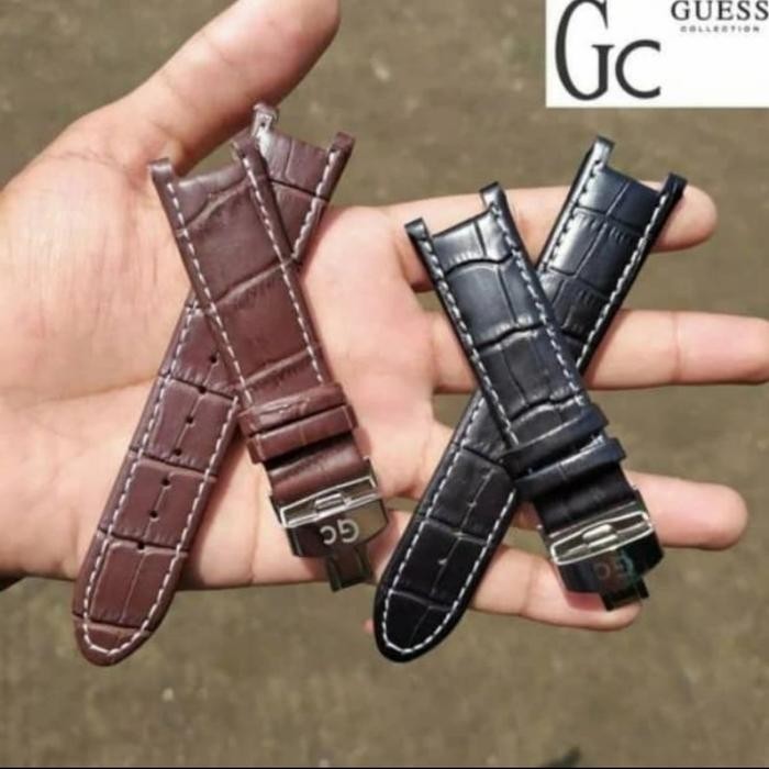 Tali Jam Tangan Kulit Guess Collection GC Strap 22MM Buckle Butterfly - Hitam