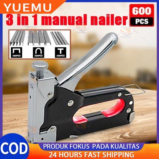 

Gratis 600 paku 3 In 1 Pistol Kuku Pistol Stapler Konstruksi Konstruksi Furnitur DIY Pelapis Pelapis Pistol Stapler Multifungsi Pistol Stapler Dekorasi Rumah Alat Pertukangan