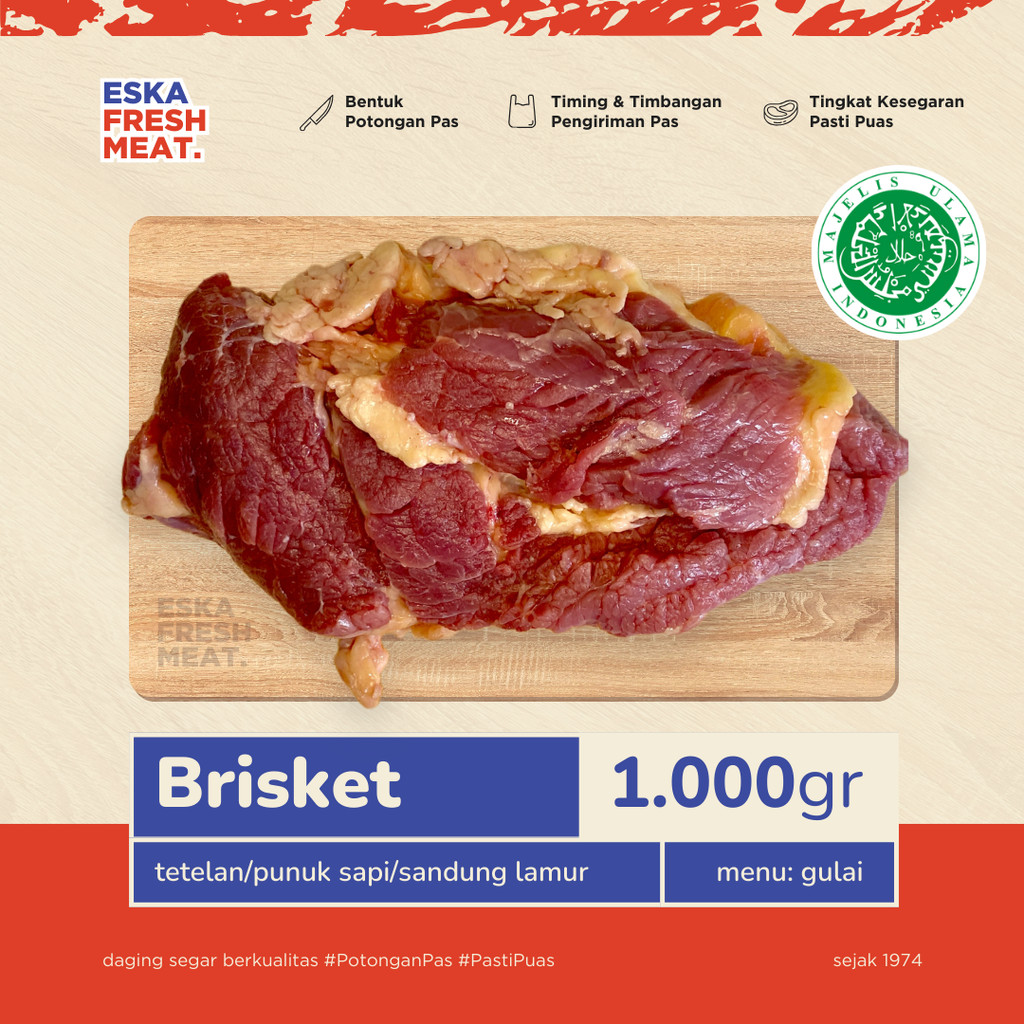 

Daging Sapi Lokal Segar SANDUNG LAMUR GAJEBOH SOTO RAWON BRISKET - 1000gr