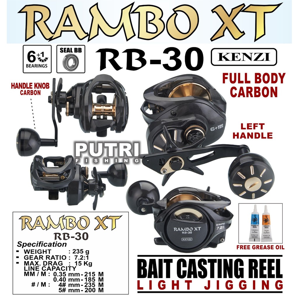 BIG SALE 12.12 BIG SALE 12.12 Reel Pancing Kenzi Rambo XT RB30 RB40 untuk joran BC