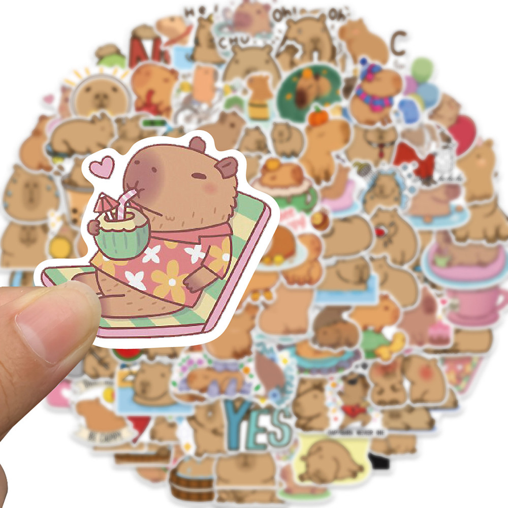 

10/30/50/100pcs Cute Animal Capybara Graffiti Stickers Cartoon Decals Laptop Notebook Suitcase Album Stationery Sticker Kids Toy