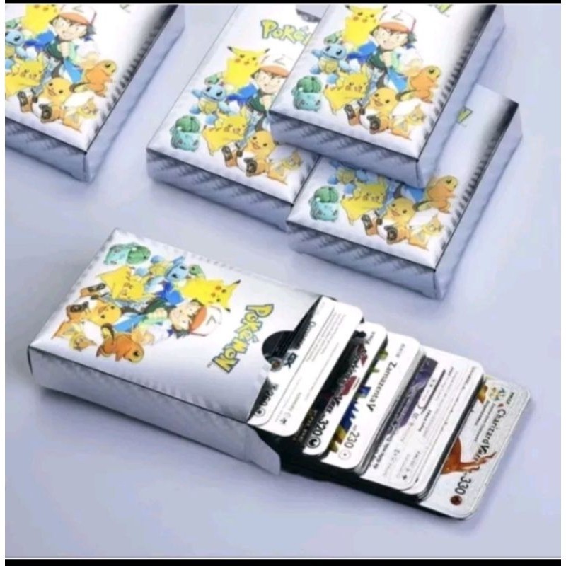 1 BOX KARTU POKEMON ISI 55 PCS KARTU POKEMON SILVER