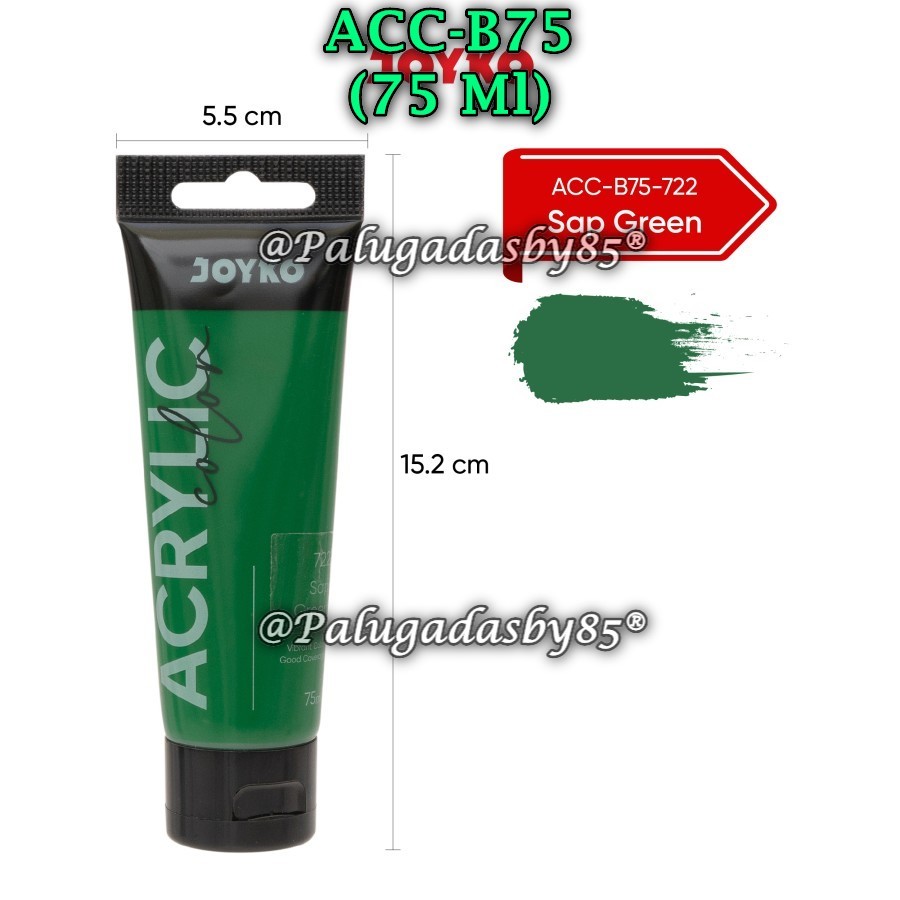 

(1 Biji) GROSIR Cat Akrilik JOYKO ACC-B75-722Sap Green / Cat Akrilik Acrylic Color Joyko ACC-B75