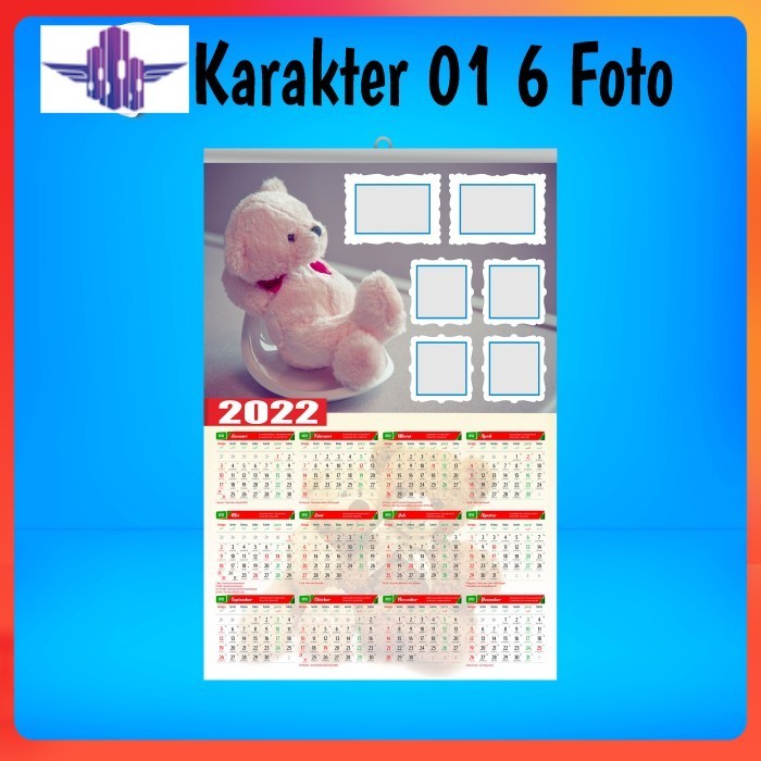 

Cetak Kalender Dinding Karakter Custom Foto Free Desain - K-01