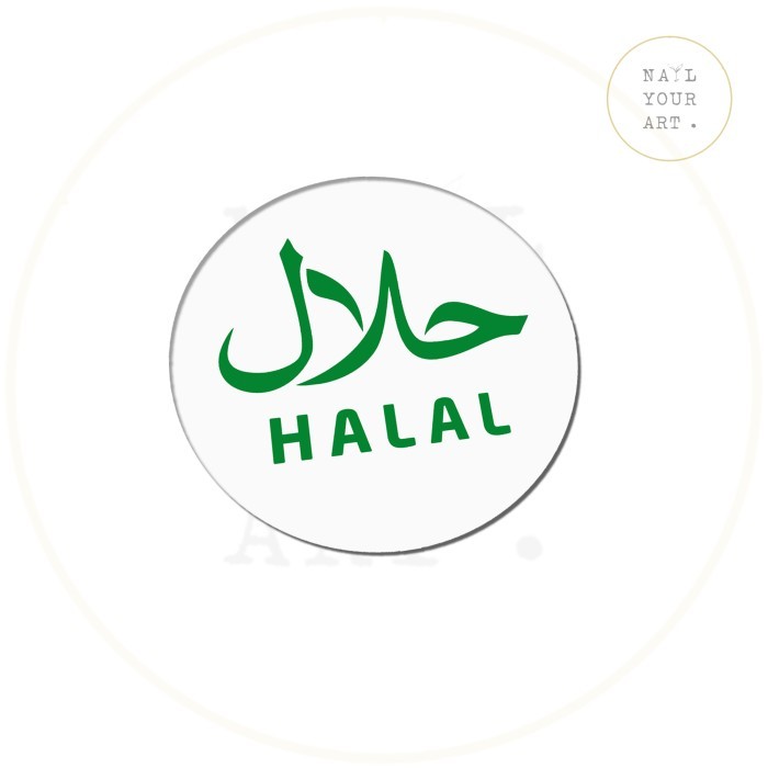 

RZ99 SIGN AKRILIK H01 - SIGN HALAL BULAT - SIGNAGE CAFE TEMPEL DOUBLE TAPE - PUTIH HIJAU