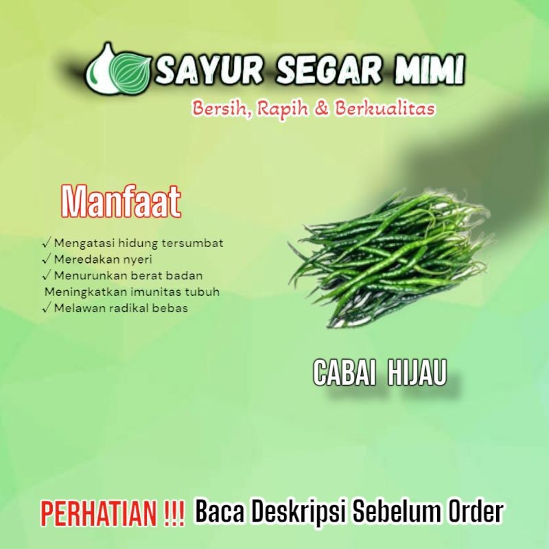 

Cabai Hijau Panjang - Sayur Palembang