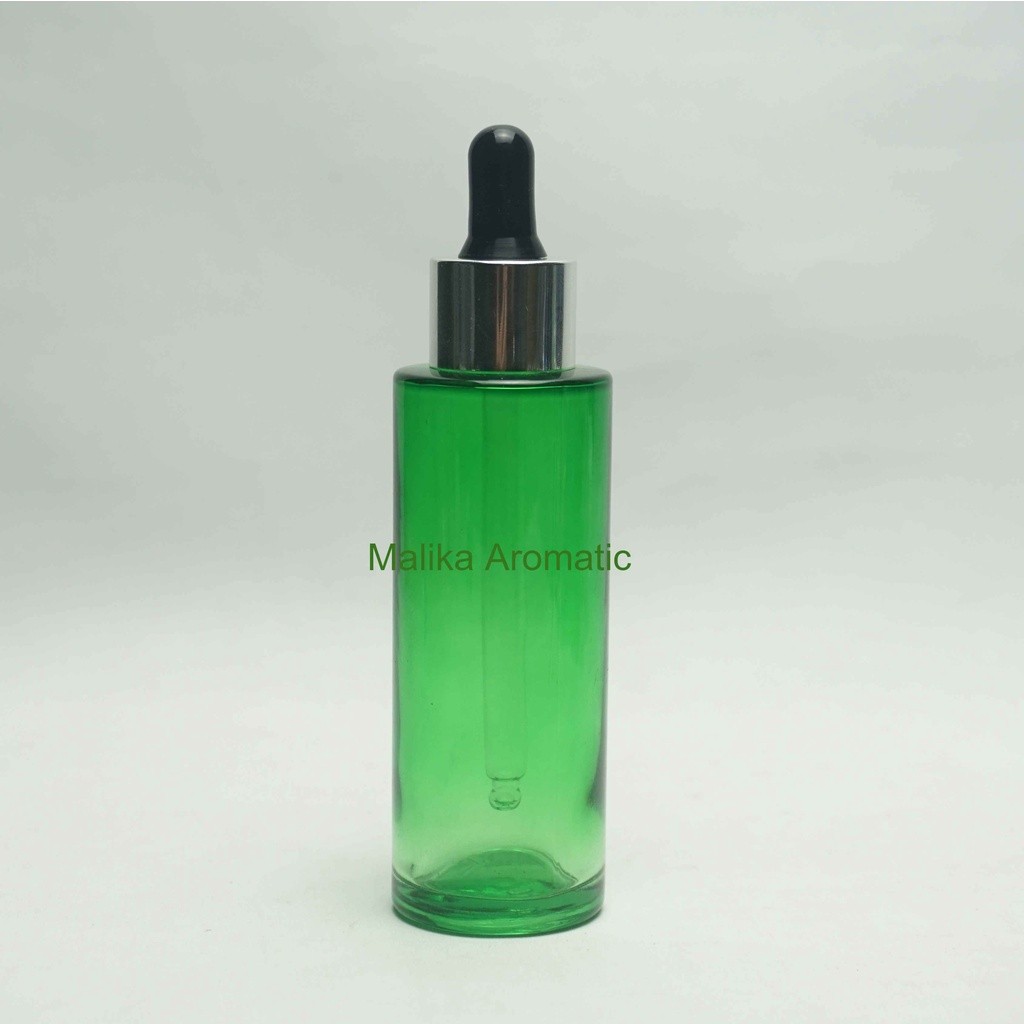 Serum 60 ml RF Hijau Original Pipet Silver Chrome / Botol Pipet Karet / Botol Serum / Botol Kaca Kos