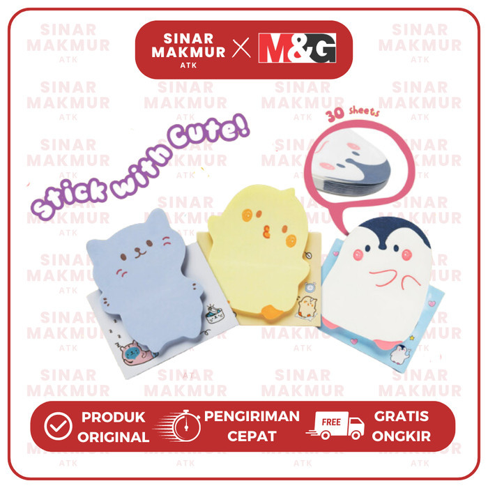 

Cute Standing Sticky Notes/Kertas Memo Lucu/Kertas Penanda Motif M&G AS32U159 (Pad)