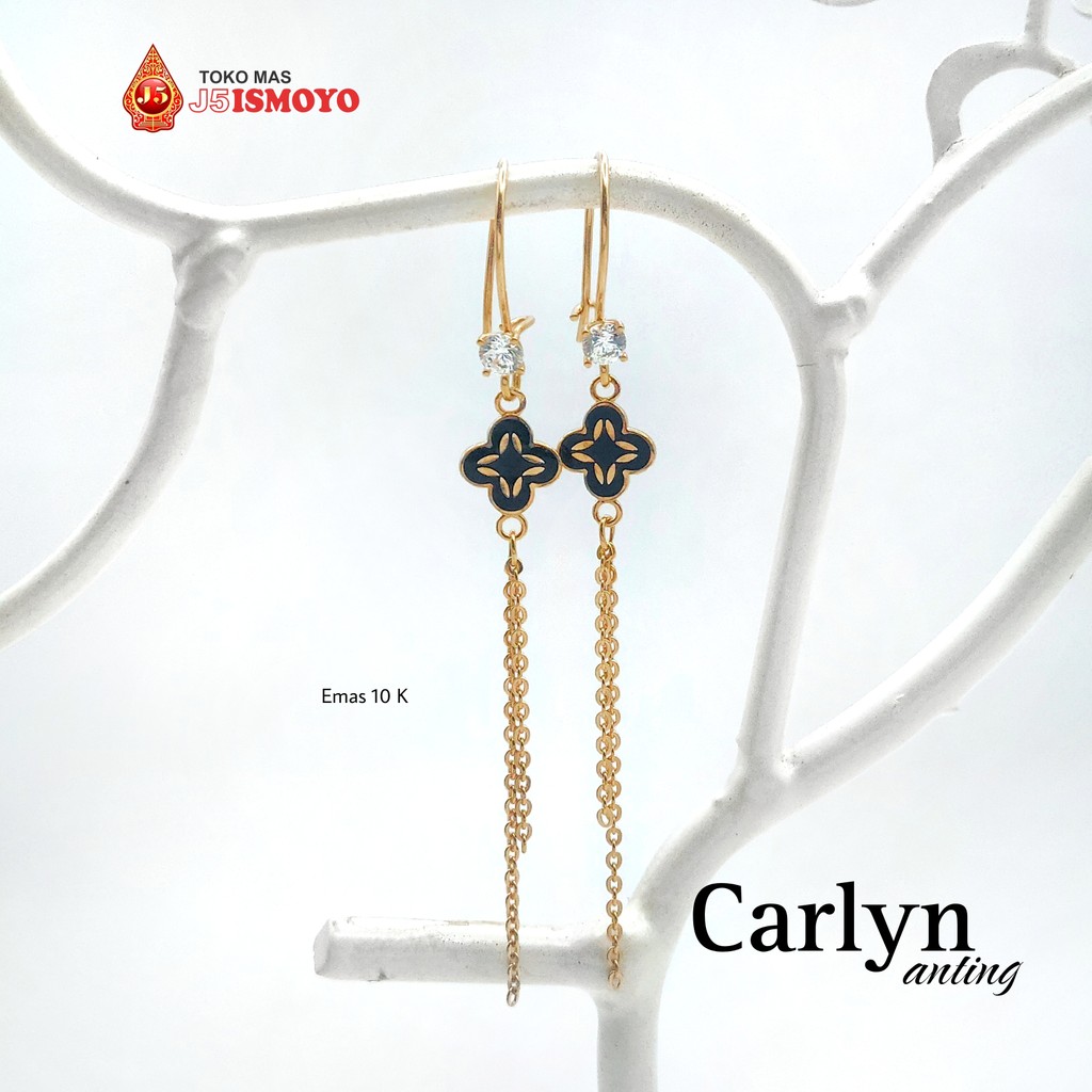 Anting Emas Mas Asli Model Panjang Carlyn J5 Ismoyo