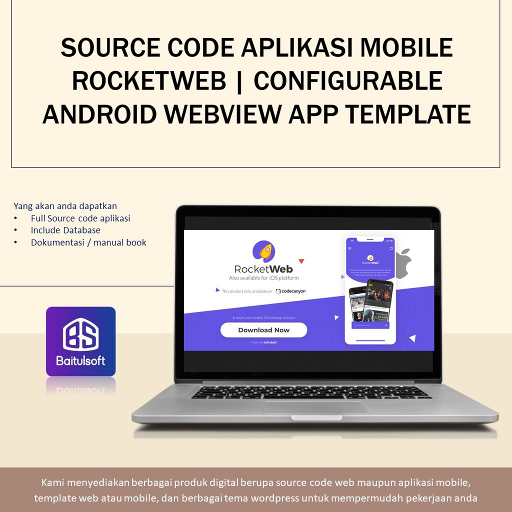 SOURCE CODE APLIKASI MOBILE ROCKETWEB | CONFIGURABLE ANDROID WEBVIEW APP TEMPLATE