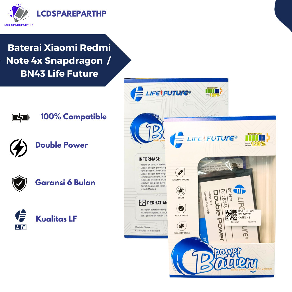 XIAOMI BATERAI LIFE FUTURE BN43 - REDMI NOTE 4X SNAPDRAGON