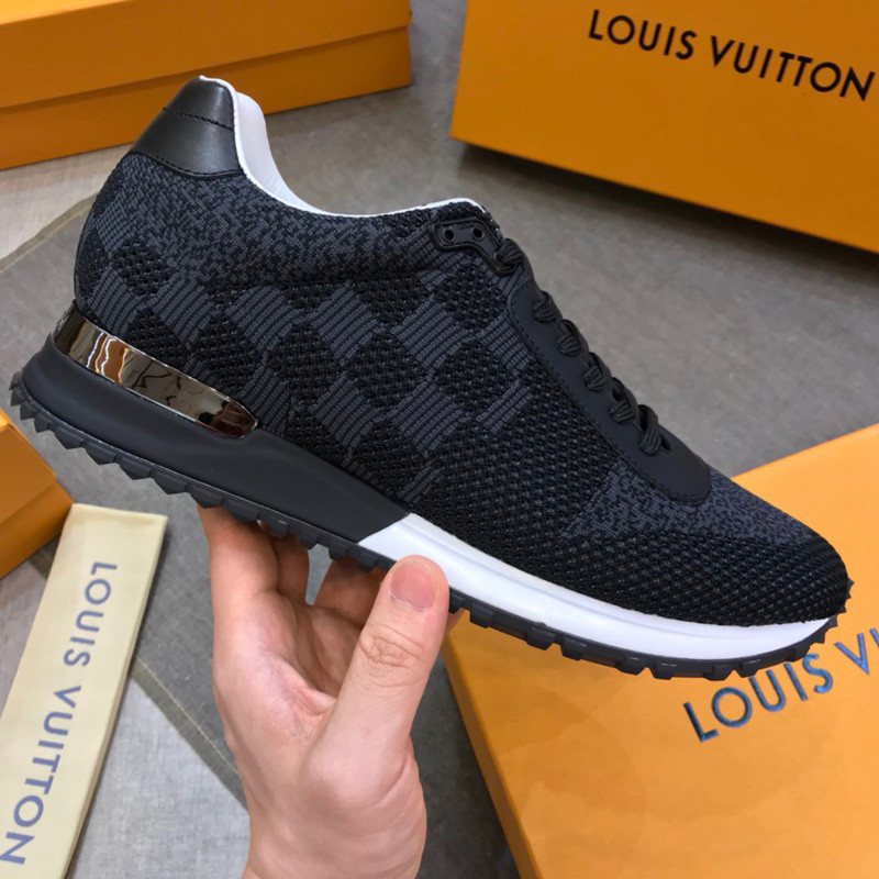 Louis Vuitton sepatu laki-laki LV lace up round toe sports thick sole color blocked men's sports sho