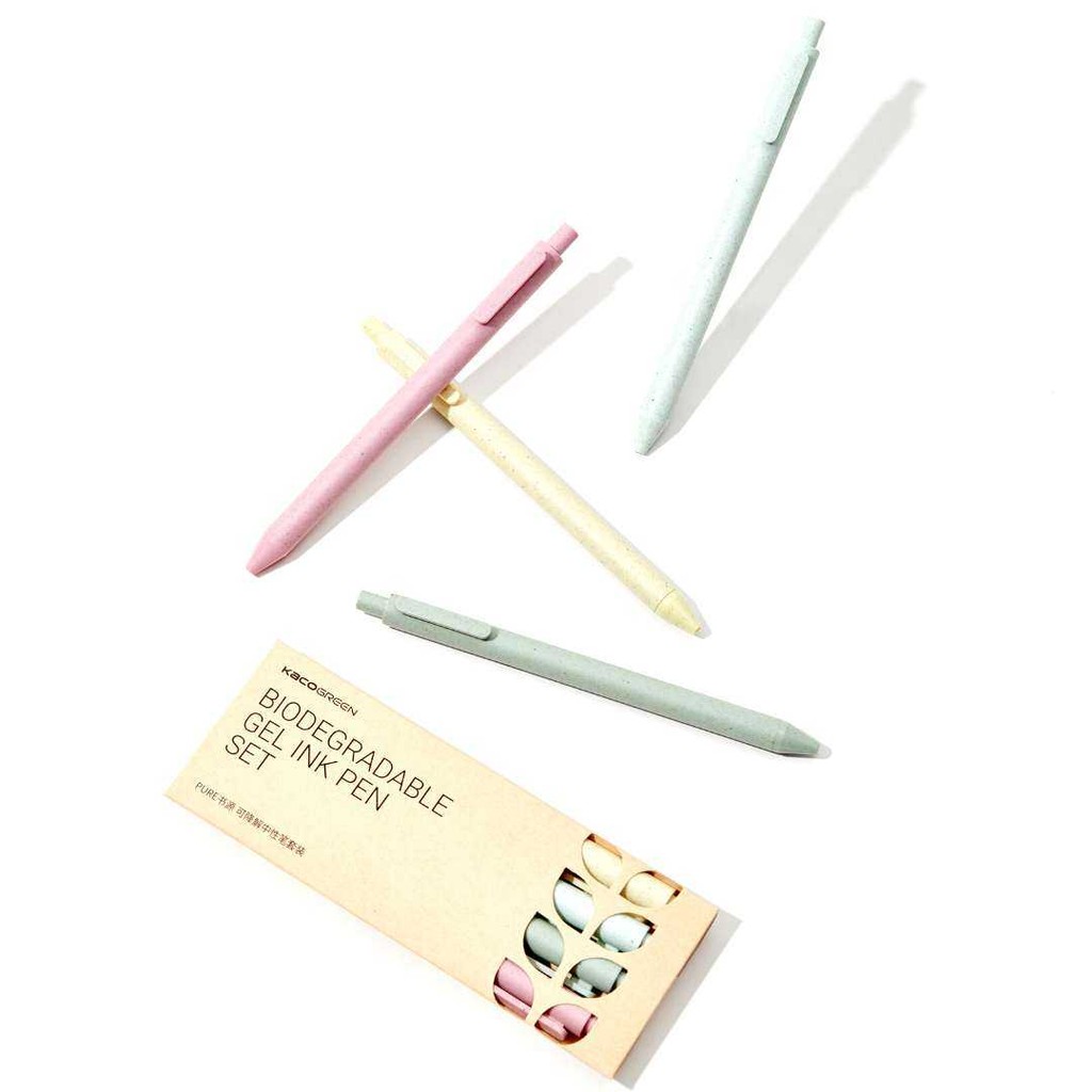 

COD Kaco PURE Pena Pulpen Gel 0.5mm Biodegradable Pen Tinta Hitam 4 PCS - K1015 Almastoree