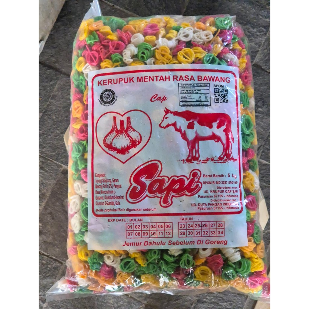 

Kerupuk Keong Warna Besar 5 Kg Kerupuk Mentah