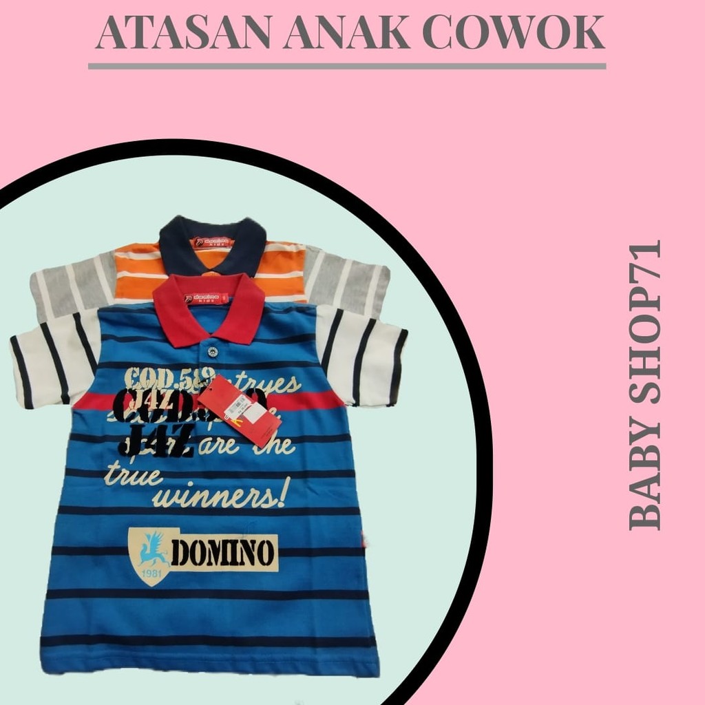 Kaos Atasan Domino Anak Cowok Lengan Pendek