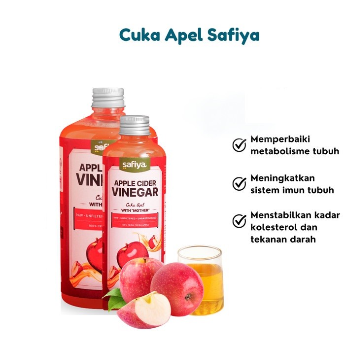 

CUKA APEL SAFIYA 250 ML CUKA CIDER VENEGER ORIGINAL WITH MOTHER