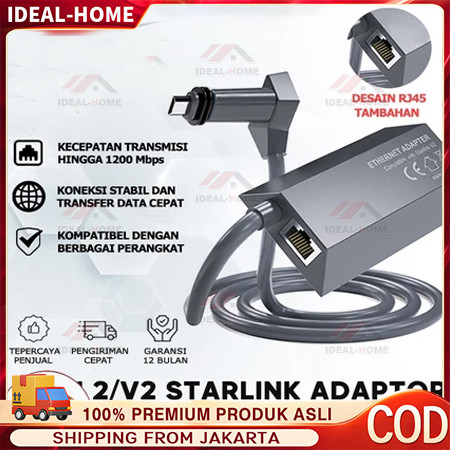 【Dukungan COD】KONGDO STARLINK Adaptor Lan Starlink V2/Gen 2 Starlink Ethernet Adaptor / Lan / RJ45 S