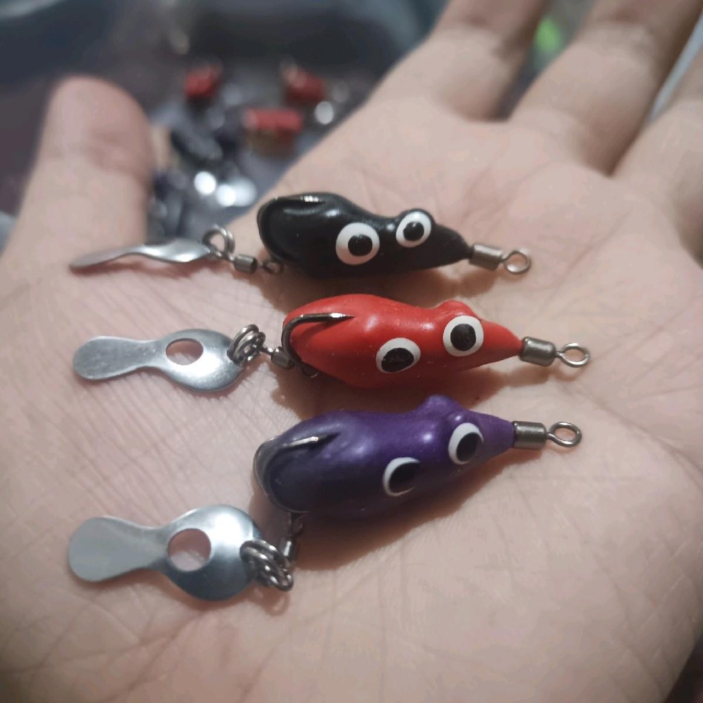 PAKET 3 PCS SOFT FROG CURUT KILLER 2,5CM -+3GR JAWS BERISIK UMPAN MANCING CASTING IKAN GABUS HARUAN 