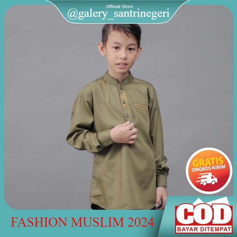 NEW Bajukoko Anak Lengan Panjang Original Elrumi Usia 2-12 Tahun Warna Olive