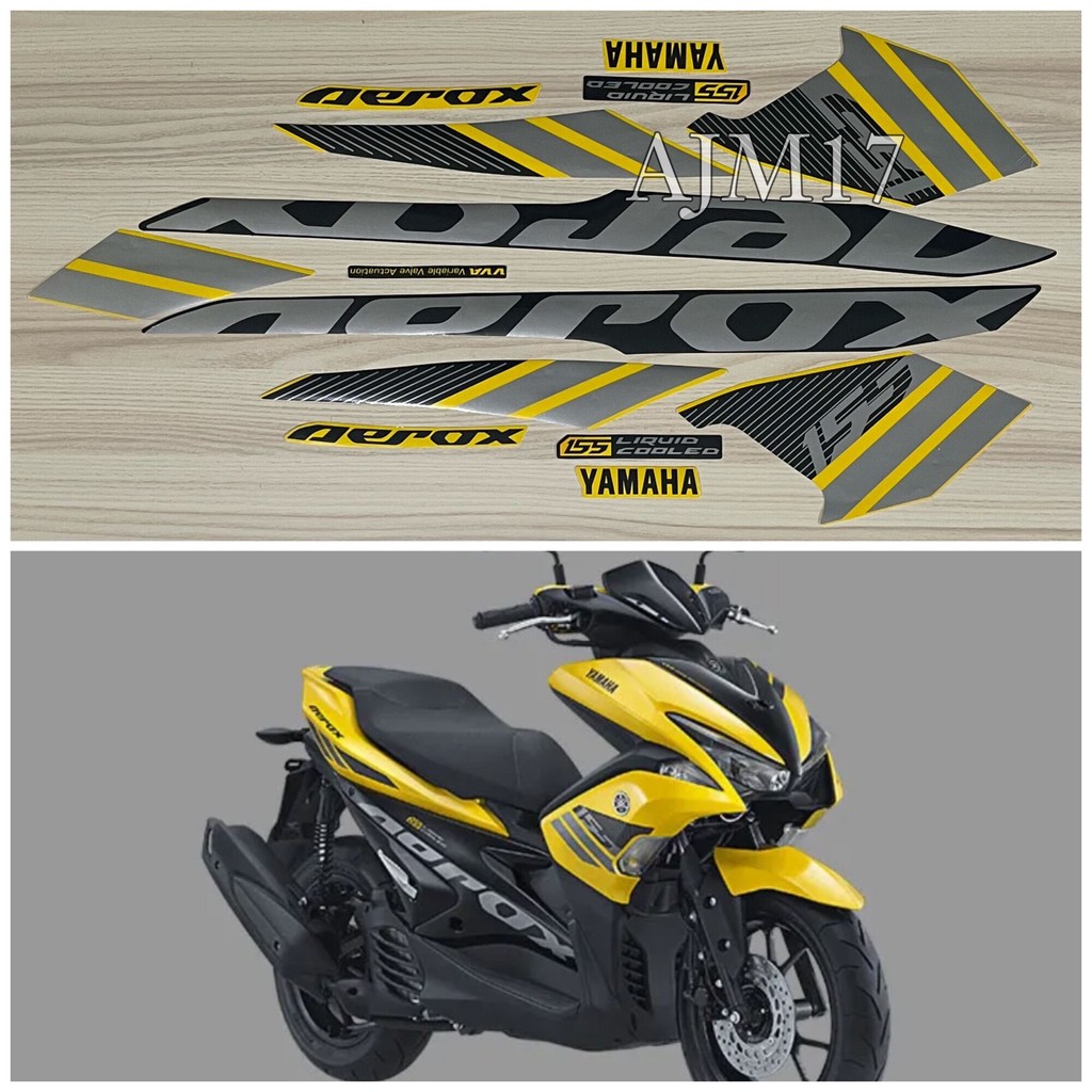 STIKER STRIPING MOTOR AEROX 2017 KUNING