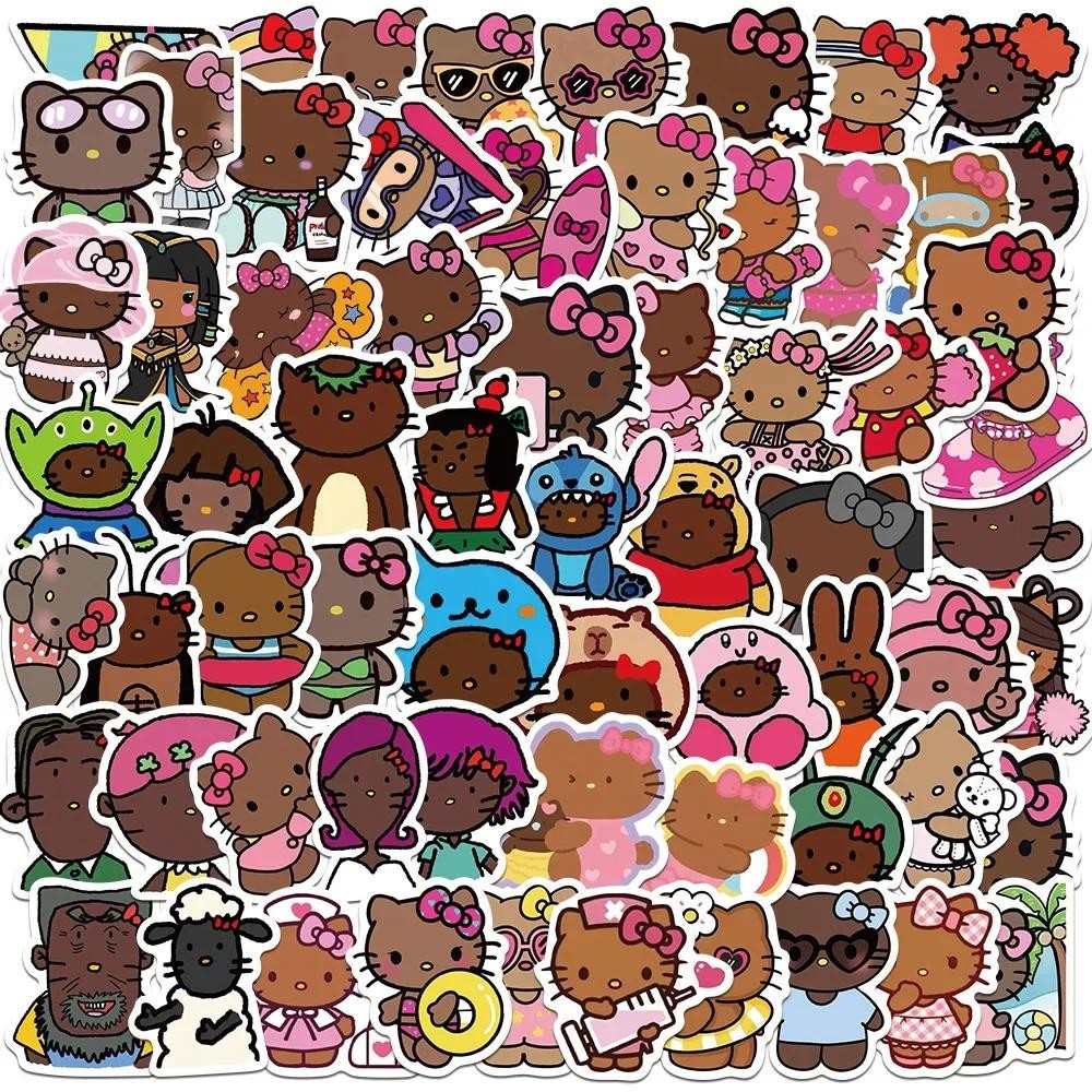 

66PCS Sanrio Funny Hello Kitty Stickers Kawaii Anime Decals for Kids Girls Toy Phone Case Guitar Diary Cute Cartoon Sticker