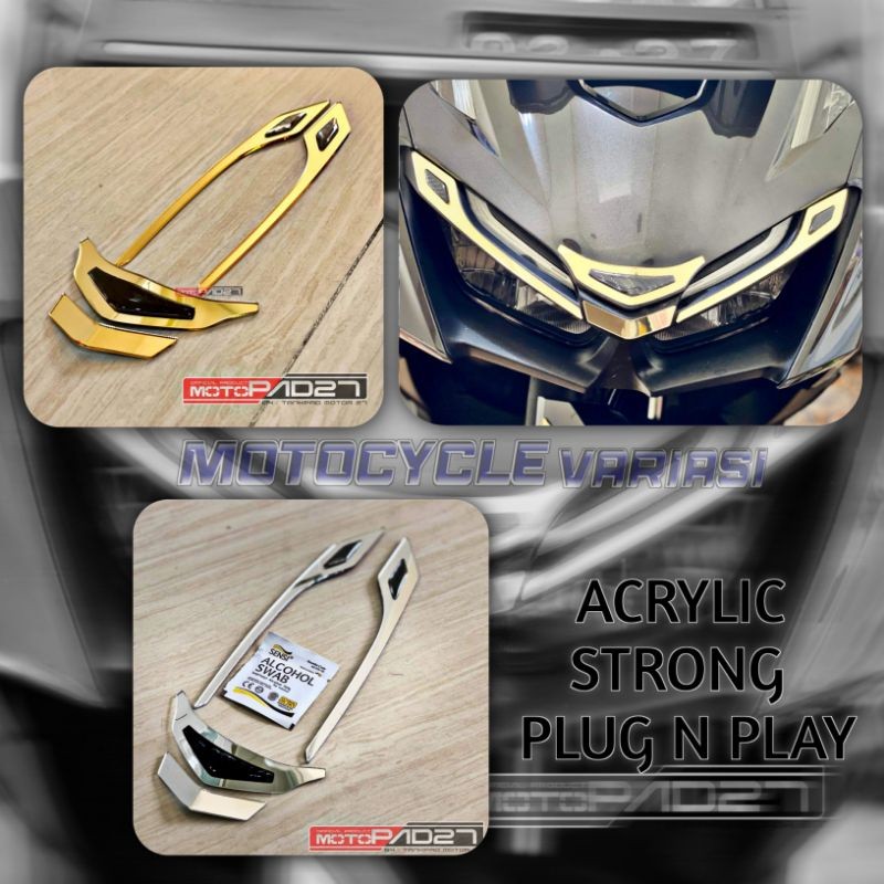Garnish Cover Alis Vario 160 Click 160 Cover Lampu Depan Vario 160 aksesoris motor vario