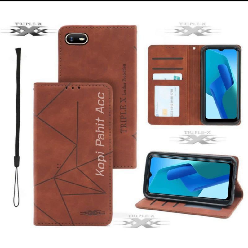 Case Oppo A1K CPH1923 Flip Cover Wallet Sarung Hp Casing Dompet Flip Magnet
