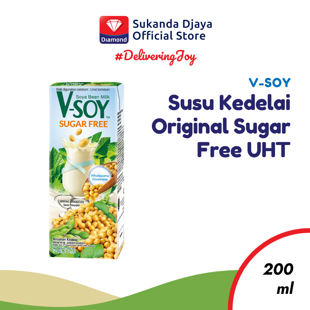 

V-Soy Susu Kedelai Original Sugar Free UHT 200 Ml