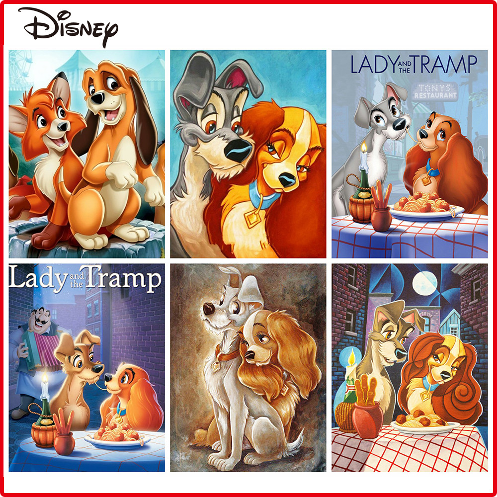 

Disney Cross Stitch Lady And The Tramp New Arrivals Dog Animal Embroidery Supplies Cartoon Kits Art 14ct Handicraft