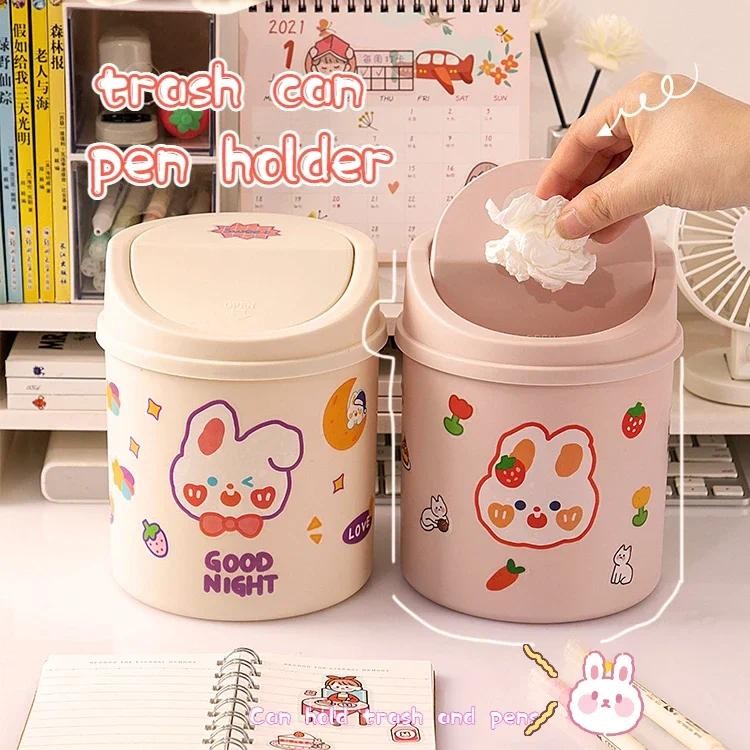 

Cute Cartoon Desktop Mini Trash Can Storage Organizer Office School Student Stationery Storag Pen Pencil Holder Desk Garbage Can
