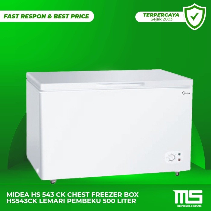 MIDEA HS 543 CK CHEST FREEZER BOX HS543CK LEMARI PEMBEKU 500 LITER