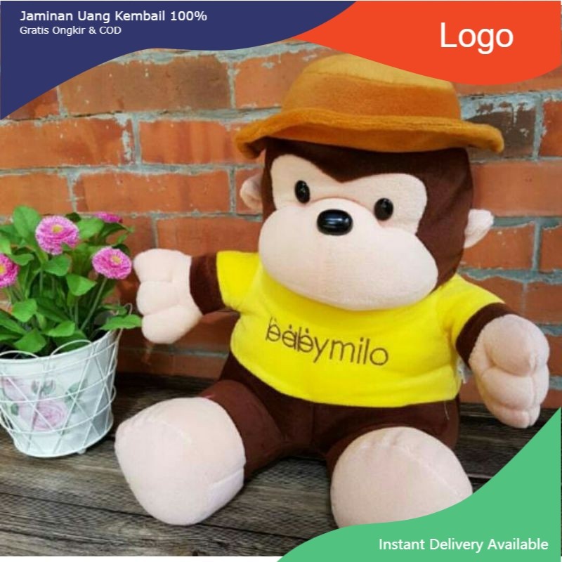 BONEKA MONYET BABY MILO BONEKA BABY MILO BONEKA BEBY MILO BONEKA MONYET TOPI SNI MURAH LUCU