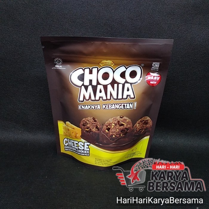 

MAKANAN RINGAN BISKUIT CHOCO MANIA CHEESE CHOCOCHIPS COOKIES POUCH 69GR