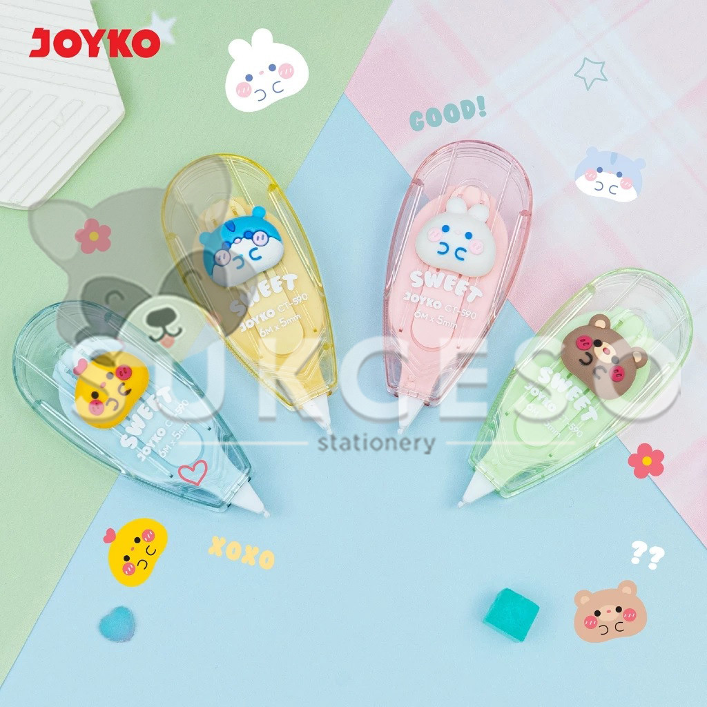 

JOYKO Retractable Correction Tape CT-590 Sweet RANDOM - Pita KoreksiTransparan Lucu