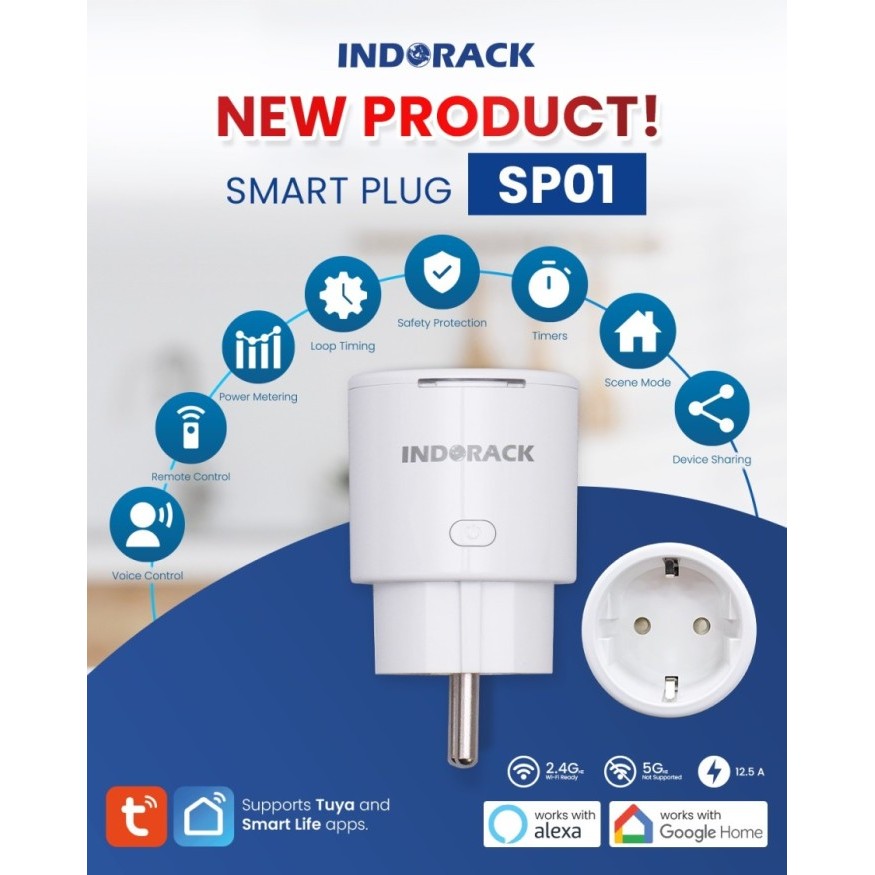 Indorack SP01 Smart Plug WiFi Wireless Colokan - IoT Smart Home Colokan Steker - Steker Bagus - Stek