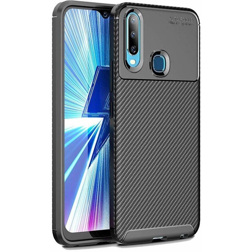 CASE VIVO Y12 Y15 Y17 / Y21S / Y33S CARBON FIBER PATTERN AUTOFOCUS SLIM FIT SHOCKPROOF