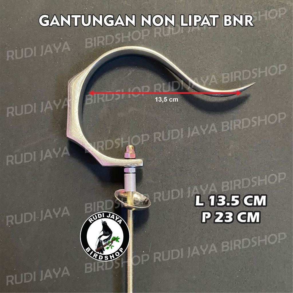 VBAR-56 GANTUNGAN BNR NON LIPAT AS 24 CM SILVER UNTUK CANTOLAN SANGKAR KOTAK BURUNG KACER KENARI LOV