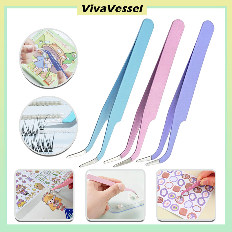 Pinset Bulu Mata Eyelash Pinset Tweezer Lengkung Lurus Bengkok/Pinset Bulu Mata Eyelash