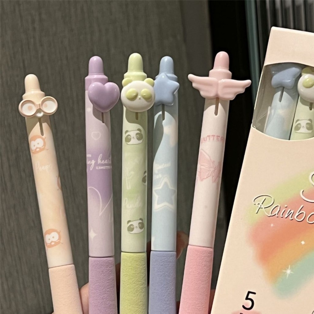 

[doodledreams] Pulpen Lucu Rainbow 1 SET ISI 5 PCS / Cute Pen / Pen Tinta Lucu / Alat Tulis Sekolah