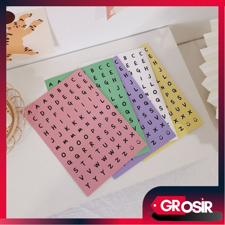 

Grosir - 6217 Letter Capital Round Sticker / Decoration Sticker Huruf / Stiker Alphabet Warna Plain / Numeric Sticker Tulisan Angka