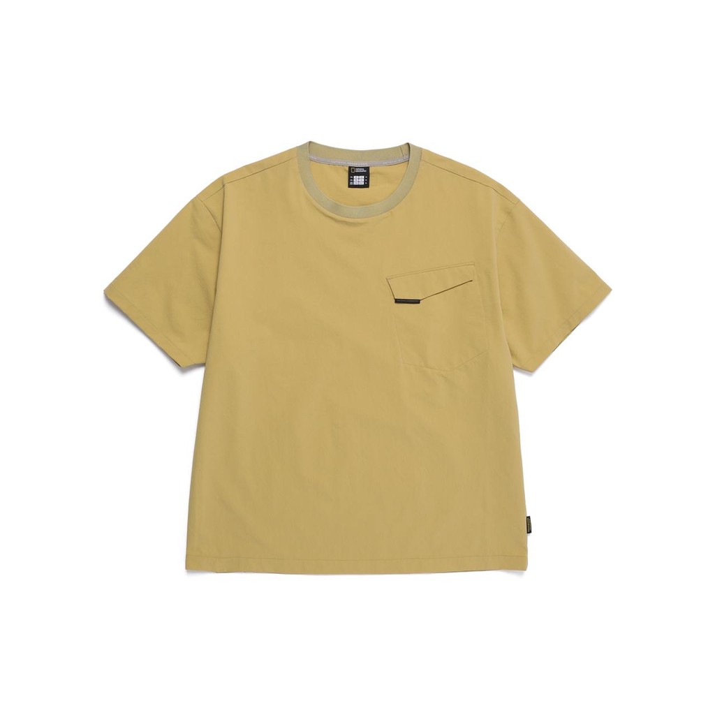 National Geographic Urban City Woven Semi-Over Fit T-Shirt Green Olive - Kaos Green Olive